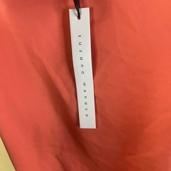 NWT Revolve Susana Monaco Size XL Tank Dress Peach Blush Ruched Slit Maxi Length - Picture 7 of 8